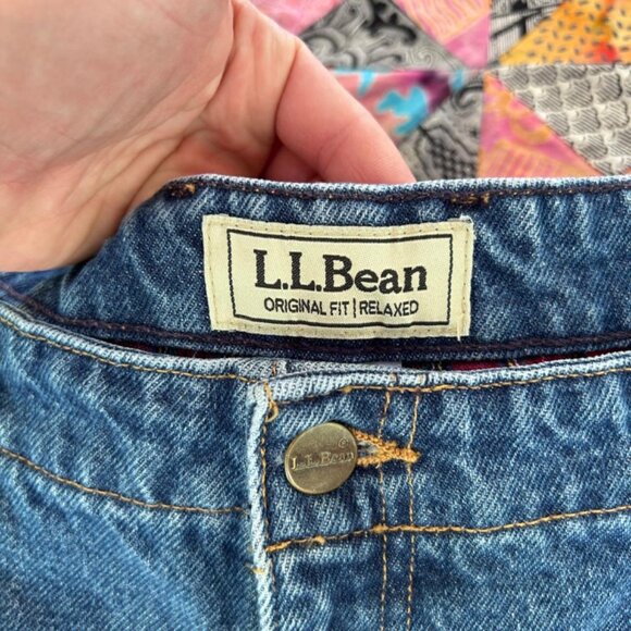 LL Bean Womens Original Fit Relaxed Flannel Lined Jeans 275355 Size 20W Blue - Picture 6 of 8